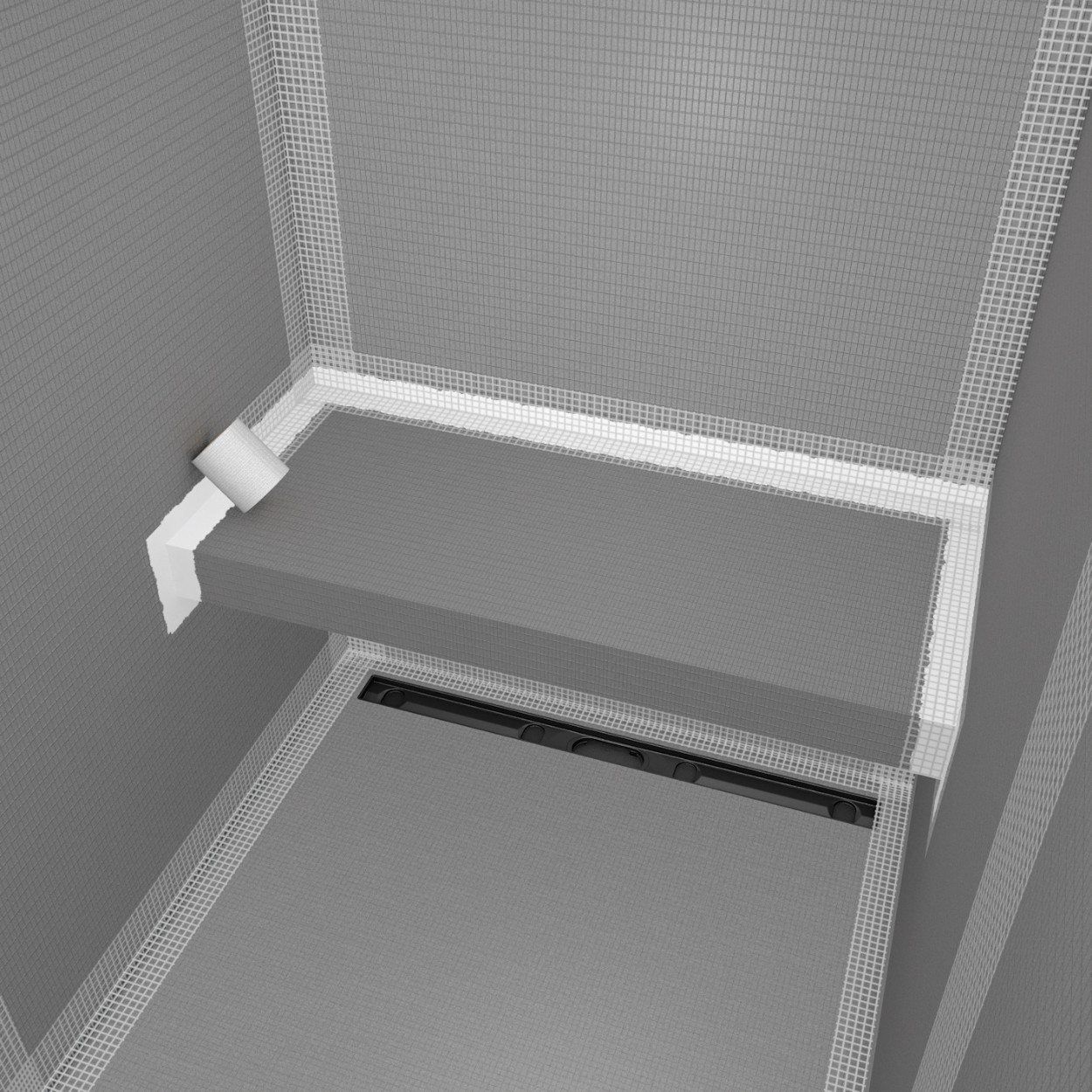 wedi Sanoasa Duschsitzbank 4 – gerade Ausführung (freitragend)